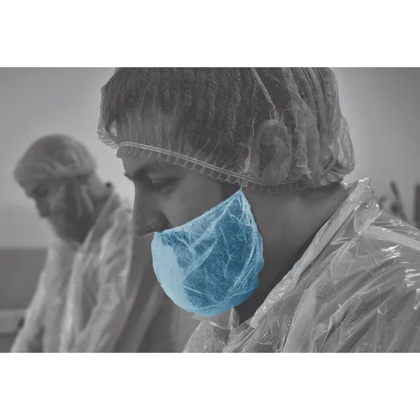 Skjeggbeskytter blå m/strikk, 20pk i krt